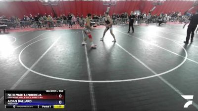 220 lbs Champ. Round 1 - Nehemiah Lendobeja, Kaukauna High School Wrestling vs Aidan Ballard, Wisconsin