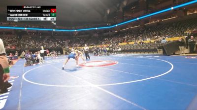 120 Class 1 lbs Cons. Round 1 - Brayden Ortiz, Lone Jack vs Jayce Bieser, Valle Catholic