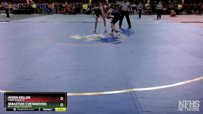 D2-132 lbs Cons. Round 1 - Ayden Keller, Three Rivers HS vs Sebastian Cvetanovski, De La Salle Collegiate