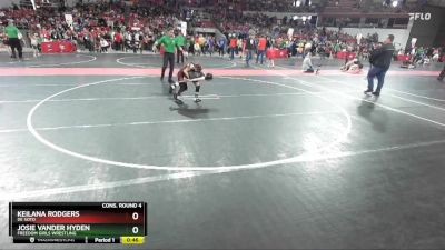 60 lbs Cons. Round 4 - Josie Vander Hyden, Freedom Girls Wrestling vs Keilana Rodgers, De Soto