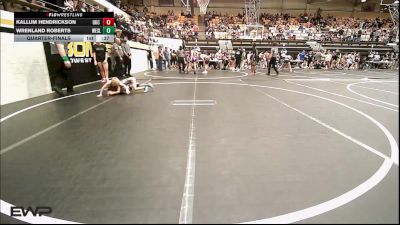 49 lbs Quarterfinal - Kallum Hendrickson, OKC Saints Wrestling vs Wrenland Roberts, Wesley Wrestling Club