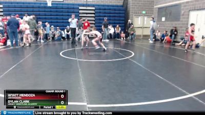 80 lbs Champ. Round 1 - Wyatt Mendoza, 208 Badgers vs Dylan Clark, Legacy Wrestling Academy