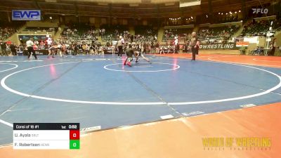 76 lbs Consi Of 16 #1 - Urijah Ayala, Sebolt Wrestling Academy vs Frankie Robertson, Hennessey Takedown Club