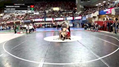 AA - 157 lbs Cons. Round 1 - Bronson Olson, Helena vs Liam LeDuc, Flathead (Kalispell)