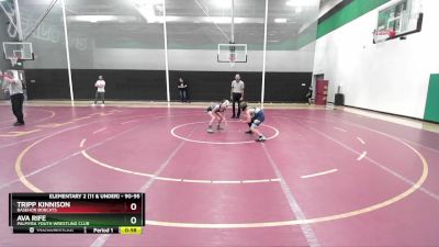 90-95 lbs Round 2 - Ava Rife, Palmyra Youth Wrestling Club vs Tripp Kinnison, Basehor Bobcats