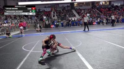 65 lbs Champ. Round 1 - Nataleigh Secrest, Red Devil vs Rylee Devine, Hoisington Jr Cardinal Wrestling Club