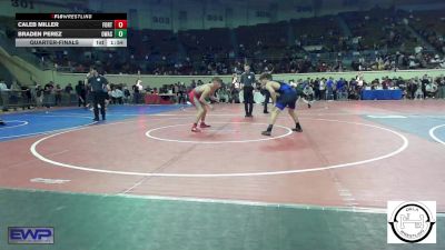 123 lbs Quarterfinal - Caleb Miller, Fort Gibson Youth Wrestling vs Braden Perez, Owasso Junior High