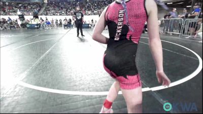 54 lbs Quarterfinal - Preslie Dickerson, Blue Devil Wrestling vs Ayva Al-Qahtani, Wyandotte Youth Wrestling