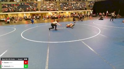 Boys 3rd-4th Grade - 67 Cons. Round 1 - Peyton Septer, Moyer Elite Wrestling vs Reid Kleitsch, Iowa