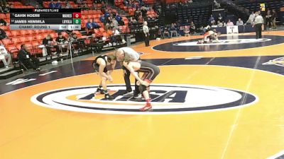 3A 150 lbs Champ. Round 1 - Gavin Hoerr, Park Ridge (Maine South) vs James Hemmila, Wilmette (Loyola Academy)