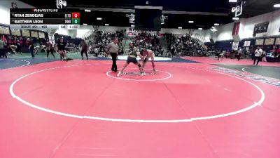 165 lbs Quarterfinal - Matthew Leon, Foothill (Santa Ana) vs Ryan Zendejas, El Toro