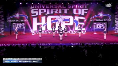 Cheer Infinity Allstars - Code 4 [2026 L4 Senior Open Coed - D2 Day 2] 2026 Spirit of Hope Grand Nationals