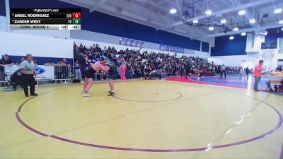 285 lbs Cons. Round 3 - Zander West, Victor Valley vs Angel Rodriguez, Centennial (Corona)