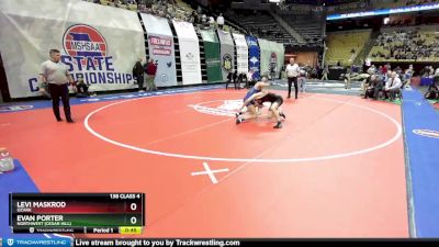 138 Class 4 lbs Cons. Round 1 - Levi Maskrod, Ozark vs Evan Porter, Northwest (Cedar Hill)