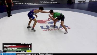 70 lbs 1st Place Match - Salahdin Farukh, Swamp Monsters Wrestling Club vs Abraham Cerda, California