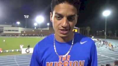 Andres Arroyo after running 1:45 at Florida Relays