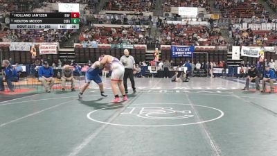 A - 285 lbs Cons. Round 2 - Kolton McCoy, Columbia Falls vs Holland Jantzen, Bigfork