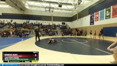 59 lbs Cons. Semi - Konrad Hunt, Mt Spokane Wrestling Club vs Greyson Craig, Inland Northwest Wrestling Training Center