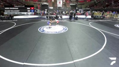 75 lbs Champ. Round 2 - Arina Manrique, Fremont Warriors Wrestling Club vs Jillian Vollhardt, Red Wave Wrestling