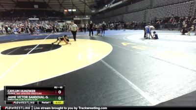 45 lbs Champ. Round 2 - Caylum Hunziker, Federal Way Spartans Wrestling vs Jaime Victor Sandoval-Santos, Wrestling Club Tacoma Slam