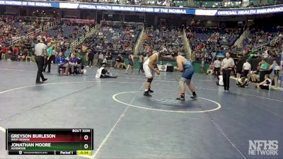 3A 285 lbs Cons. Round 3 - Jonathan Moore, Ashbrook vs Greyson Burleson, West Rowan