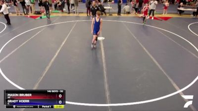 92 lbs Cons. Round 3 - Mason Bruber, NE vs Grady Hoerr, IL