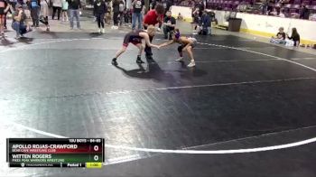 84-85 lbs Champ. Round 1 - Apollo Rojas-Crawford, Bear Cave Wrestling Club vs Witten Rogers, Pikes Peak Warriors Wrestling