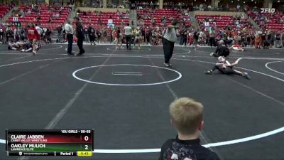 50-55 lbs Round 4 - Claire Jabben, Caney Valley Wrestling vs Oakley Mulich, LAWRENCE ELITE