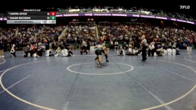 1A 175 lbs Quarterfinal - Justin Joyce, South Stokes High School vs Zalen Mccraw, Polk County High School