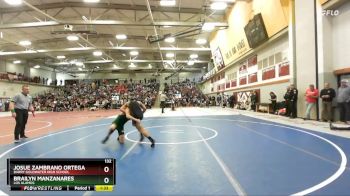 132 lbs Champ. Round 1 - Josue Zambrano Ortega, Barry Goldwater High School vs Brailyn Manzanares, Los Alamos