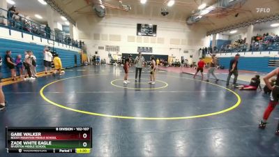 102-107 lbs Round 2 - Zade White Eagle, Riverton Middle School vs Gabe Walker, Rocky Mountain Middle School