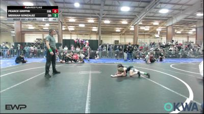 55 lbs Quarterfinal - Pearce Griffin, Coalgate Wildcat Wrestling Club vs Messiah Gonzalez, Shelton Wrestling Academy