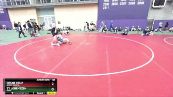 126 lbs Cons. Round 3 - Ty Lorentzen, Iowa vs Cesar Cruz, North Dakota