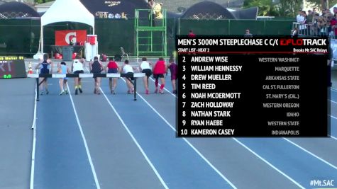 Men's 3k Steeplechase, Heat 2 - Open