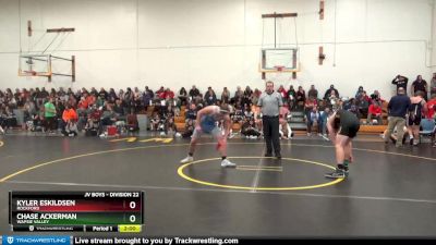 DIVISION 22 lbs Round 2 - Chase Ackerman, Wapsie Valley vs Kyler Eskildsen, Rockford