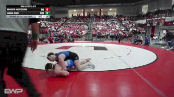 130 lbs Semifinal - Madyn Novosad, Bixby Girls HS vs Anna Dux, Rogers High School Girls