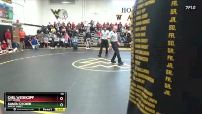 157 lbs Round 2 - Kanen Decker, Wapsie Valley vs Cael Weisskopf, HLV, Victor