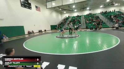 105 lbs 5th Place Match - Harley Tillett, Lovell vs Sabrina Gentzler, Worland