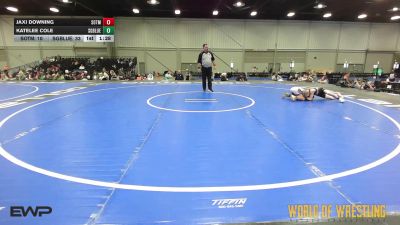 80 lbs Rr Rnd 3 - Jaxi Downing, Sisters On The Mat vs Katelee Cole, Super Girls K-6 Blue