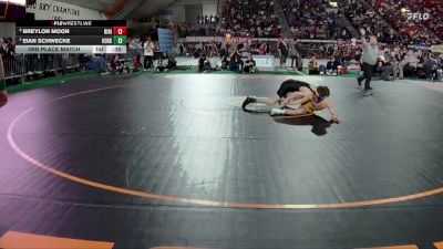 3A 126 lbs 3rd Place Match - Eian Schwecke, Kendrick vs Breylon Moon, Ririe