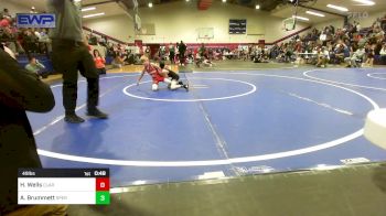 49 lbs Consolation - Hunter Wells, Claremore Youth Wrestling vs Adam Brummett, Sperry Wrestling Club