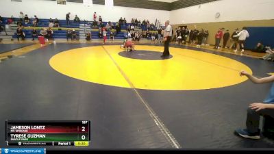 157 lbs Cons. Round 4 - Jameson Lontz, Mt. Spokane vs Tyrese Guzman, Shadle Park