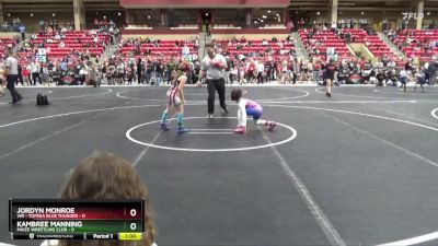 70 lbs Cons. Semi - Kambree Manning, Maize Wrestling Club vs Jordyn Monroe, WR - Topeka Blue Thunder