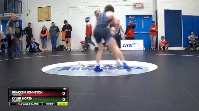 150 lbs Cons. Round 4 - Brakken Johnston, Highland vs Kyler North, Westlake