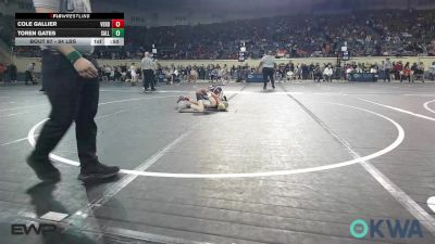 84 lbs Consi Of 8 #1 - Cole Gallier, Verdigris Youth Wrestling vs Toren Gates, Sallisaw Takedown Club