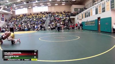 157 lbs Cons. Round 4 - Dylan Hasenohrl, OLMSTED FALLS vs Matthew Plum, MOGADORE