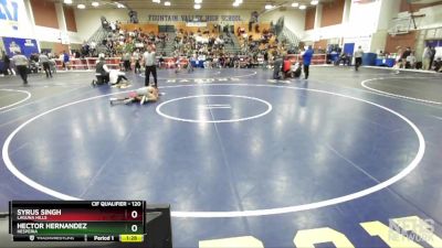 120 lbs 1st Place Match - Hector Hernandez, Hesperia vs Syrus Singh, Laguna Hills