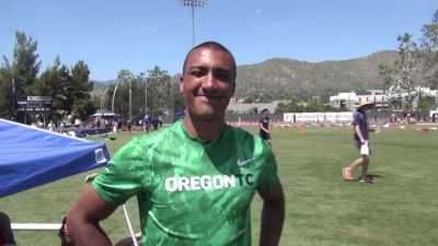 Ashton Eaton pleased after 10.38 at the Bryan Clay Invitational