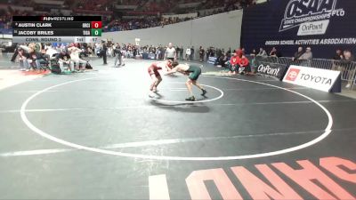 6A Boys 144 lbs Cons. Round 2 - Jacoby Briles, Tigard Boys vs Austin Clark, Oregon City Boys