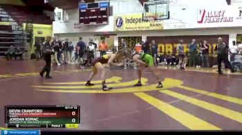 165 lbs Quarterfinal - Devin Crawford, Montana State University-Northern (Mont.) vs Jordan Komac, University Of Providence (Mont.)